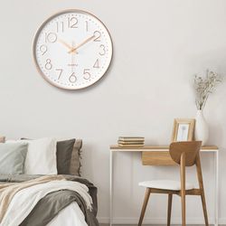 8inch Non-Ticking Wall Clock Modern Home Office Decor