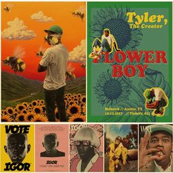 Flower Boy Tyler The Creator Poster Retro Kraft Paper Prints DIY Vintage Home Room Cafe Bar Art Wall Decor