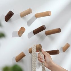 wooden wall mounted coat hook & key holder organizer