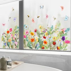 1pc butterfly flowers wall stickers for living room bedroom background wall decor room decoration decals wallpaper