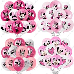 disney minnie mouse pink latex balloons - 10/20/30pcs party supplies for birthday decor