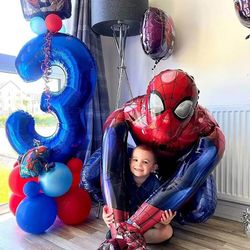 3d spiderman decorations & avengers foil balloons: perfect for kids birthday party & baby shower!