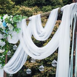 5/10m wedding decoration tulle roll crystal organza sheer fabric – perfect for birthday party backdrop & wedding chair s