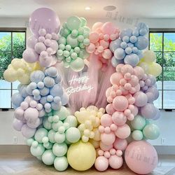 Pastel Macaron Rainbow Balloon Garland Arch Kit for Girls Birthday Party & Baby Shower Decoration - Pink Balloons & Kid'