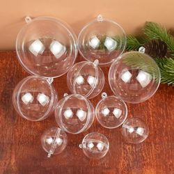 christmas transparent ball ornaments: fillable baubles for xmas tree decor, home, wedding, party gift - 4-10cm