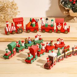 Wooden/Plastic Train Christmas Ornament | Merry Christmas Decoration For Home 2023 | Xmas Gifts Noel Natal Navidad New Y