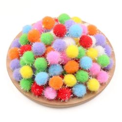 100Pcs Hairball Christmas Tree Decoration Balls: DIY Handmade Accessories for Children's Education and Manual Materials