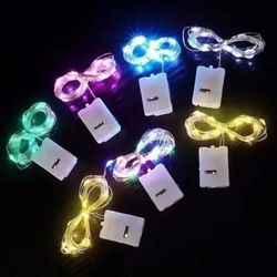 Battery Led String Lights: Copper/silver Wire Garland Fairy Lights For Christmas, Wedding - 1/2/3m