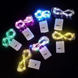 battery led string lights: copper/silver wire garland fairy lights for christmas, wedding - 1/2/3m