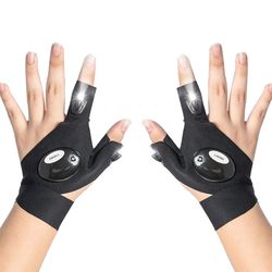 Fingerless LED Flashlight Fishing Gloves | Waterproof & Durable Outdoor Gear
