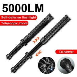5000LM Self-defense Flashlight | Rechargeable Tactical Lamp 18650 | Waterproof Outdoor Defense Tool for Hunting & Campin