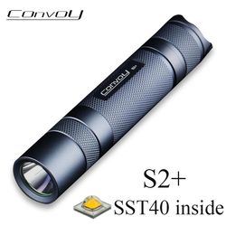 convoy s2 plus sst40 flashlight: powerful 1800lm led 18650 flashlight for camping, fishing, and work