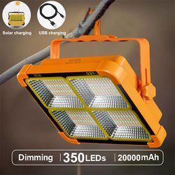 20000mAh Portable Solar Lantern LED Tent Light | Rechargeable Emergency Night Market Lamp for Outdoor Camping