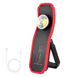portable led cob flashlight torch usb rechargeable - magnetic lantern for camping - hanging hook lamp with high-low ligh