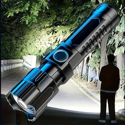 USB Rechargeable LED Flashlight with Telescopic Zoom | Outdoor Strong Light