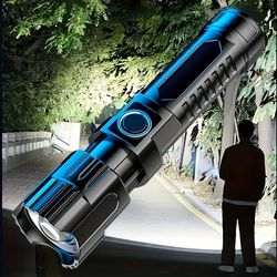 usb rechargeable led flashlight with telescopic zoom | outdoor strong light