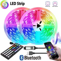 5050 usb led light strips for bedroom with alexa, 5v adhesive tape, rgb wifi string, 20m band