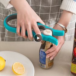 Multifunctional 4-in-1 Household Kitchen Gadgets: Bottle Opener, Can Opener, Lid & Jar Opener, Non-slip Design