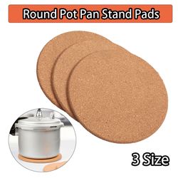 Cork Round Table Coasters: Wooden Pot Mats for Kitchen Decoration - 1pc