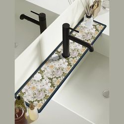 kitchen sink diatomite absorbent pad: faucet drain mat for countertop & table