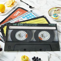 42x32cm Vintage Cassette Music Tape Placemat: Non-Slip, Heat Resistant, Washable Plate Mat for Dining Table - Bowl Coast