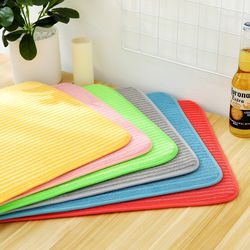 30x40/38x50CM Striped Pattern Microfiber Dish Drying Mat - Absorbent Kitchen Placemat & Cushion Pad