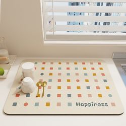water absorbent kitchen pad: diatomite drying mat, sink countertop protector - bathroom & kitchen placemat