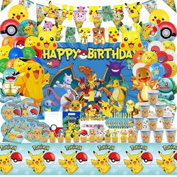 Pikachu Birthday Party Decorations: Pokemon Balloons, Plates, Backdrops, & More - Kids Party Supplies