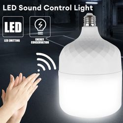 sound sensor led lamp: e27, 10w/20w, voice control, cold white 6500k - hallway light