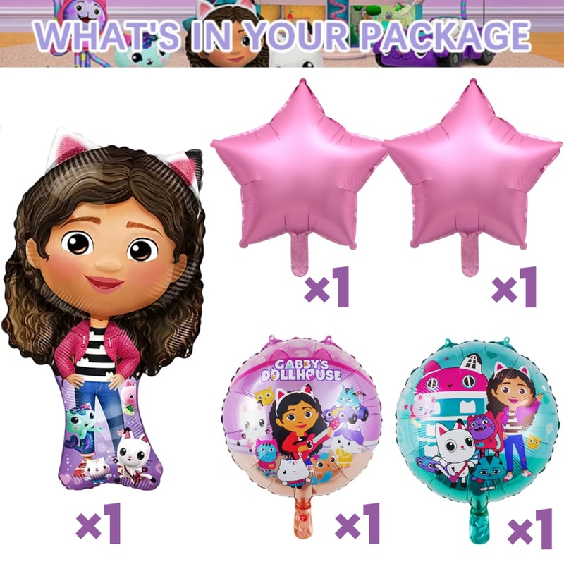 nY6zGabbyDollhouseCatsBirthdayDecorationBalloonsGabbysDollAluminumFoilHeliumBalloonBaby