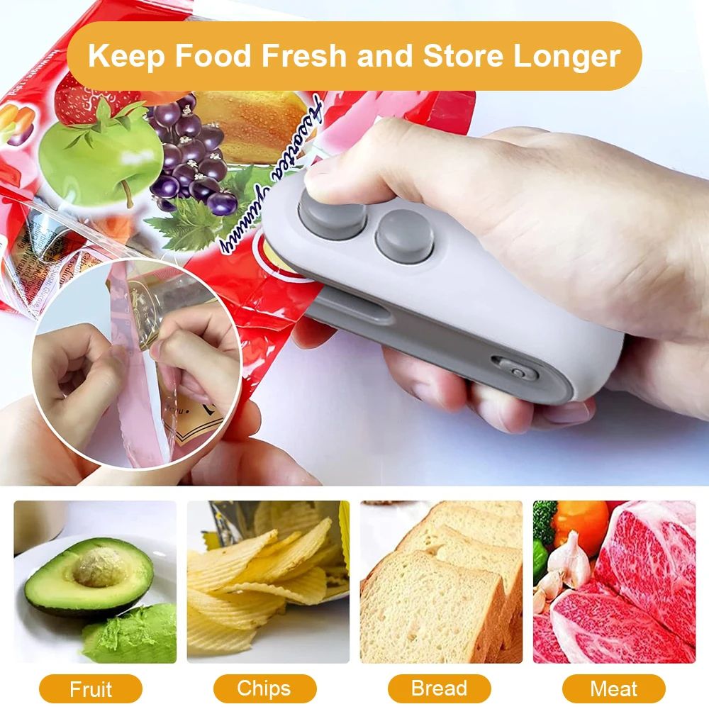 Mini Sealing Machine Handheld Package Sealer for Food Bags Portable Heat Bag Sealer