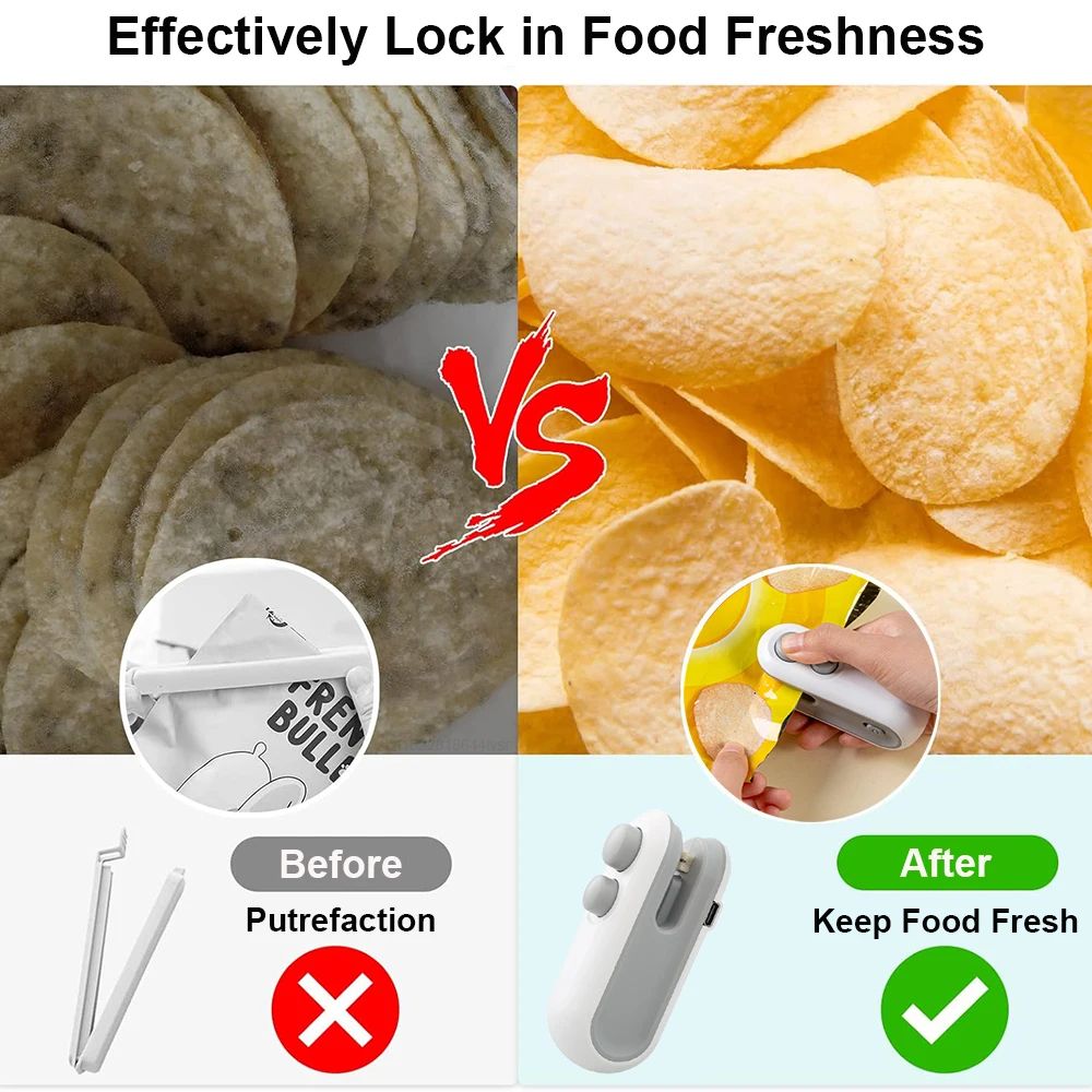 Mini Sealing Machine Handheld Package Sealer for Food Bags Portable Heat Bag Sealer