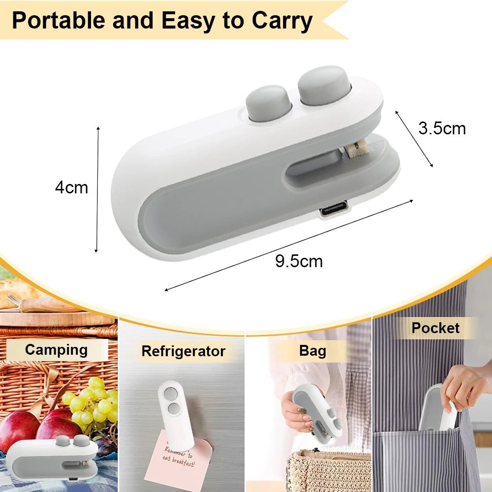 Mini Sealing Machine Handheld Package Sealer for Food Bags Portable Heat Bag Sealer