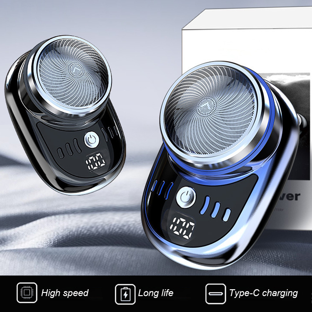Pocket Travel Shaver Rechargeable Mini Beard Trimmer with Digital Display for Men  Women