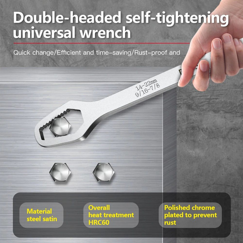 Universal Torx Wrench SelfTightening Adjustable DoubleHead Spanner For Factory Repair 6