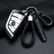 Trendy DIY Mobile Phone Number Plate Pendant Keychain, Men Punk Simple Woven Leather Rope Anti-Lost Car Keychain