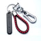 Trendy DIY Mobile Phone Number Plate Pendant Keychain, Men Punk Simple Woven Leather Rope Anti-Lost Car Keychain