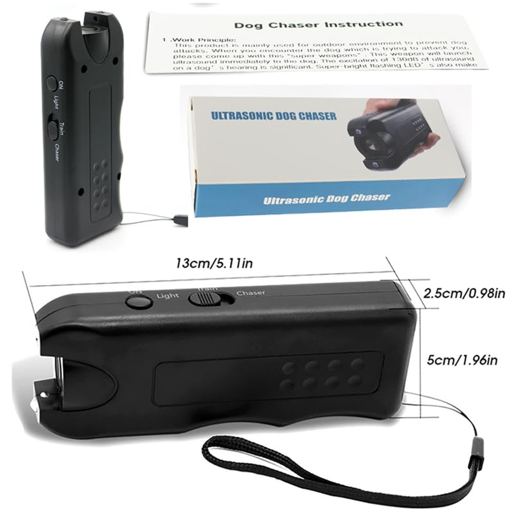 Anti-Barking 3-in-1 Dog Training Device, Ultrasonic Dog Repeller & Deterrent for Pets, Handheld & Portable