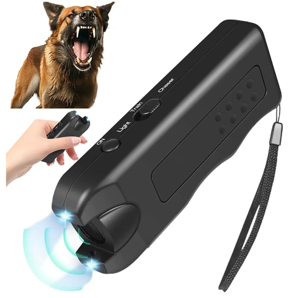 Anti-Barking 3-in-1 Dog Training Device, Ultrasonic Dog Repeller & Deterrent for Pets, Handheld & Portable