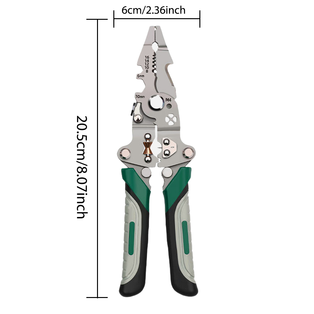 Professional MultiTool Wire Stripper Foldable Pulley Enhanced For Splitting Crimping  Cable Managem 5