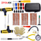 Car Tire Repair Kit Emergency Puncture Plug Tools for Quick Tyre Fix Includes Tire Strips Glue