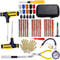 Car Tire Repair Kit Emergency Puncture Plug Tools for Quick Tyre Fix Includes Tire Strips Glue