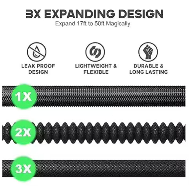 Expandable Garden Hose High Pressure Metal Connector 8 Pattern Spray Nozzle For Car Washing Irriga 4