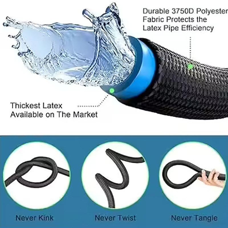 Expandable Garden Hose High Pressure Metal Connector 8 Pattern Spray Nozzle For Car Washing Irriga 5