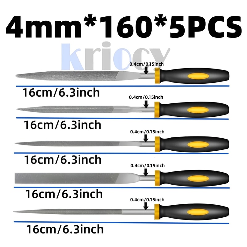 Alloy Steel Needle File Kit5PCS Woodworking Metalworking Rasp SetHigh Hardness HRC60 Files For Jew 6