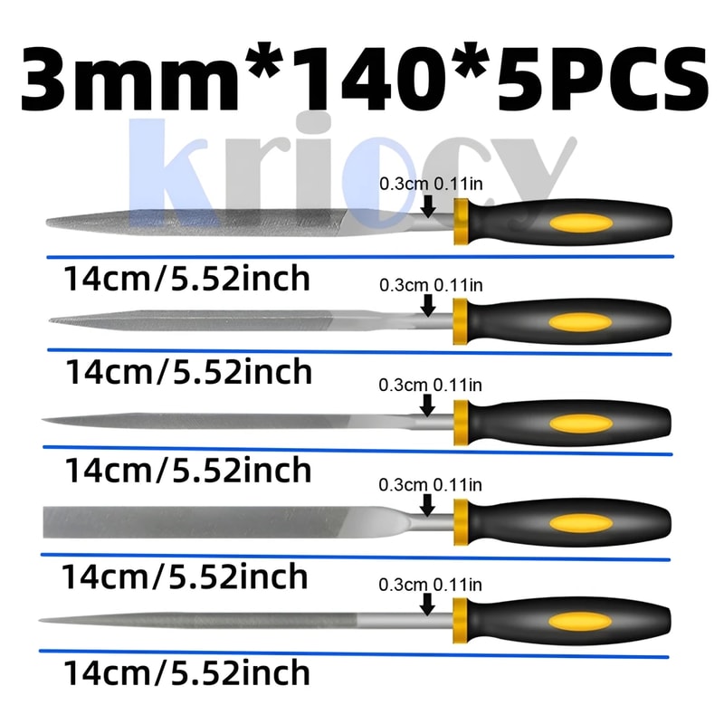 Alloy Steel Needle File Kit5PCS Woodworking Metalworking Rasp SetHigh Hardness HRC60 Files For Jew 7