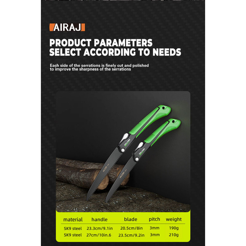 Extended Multi-functional Hand Saw, Portable Steel Saw for Woodworking, Camping & Outdoor Tree Cutting