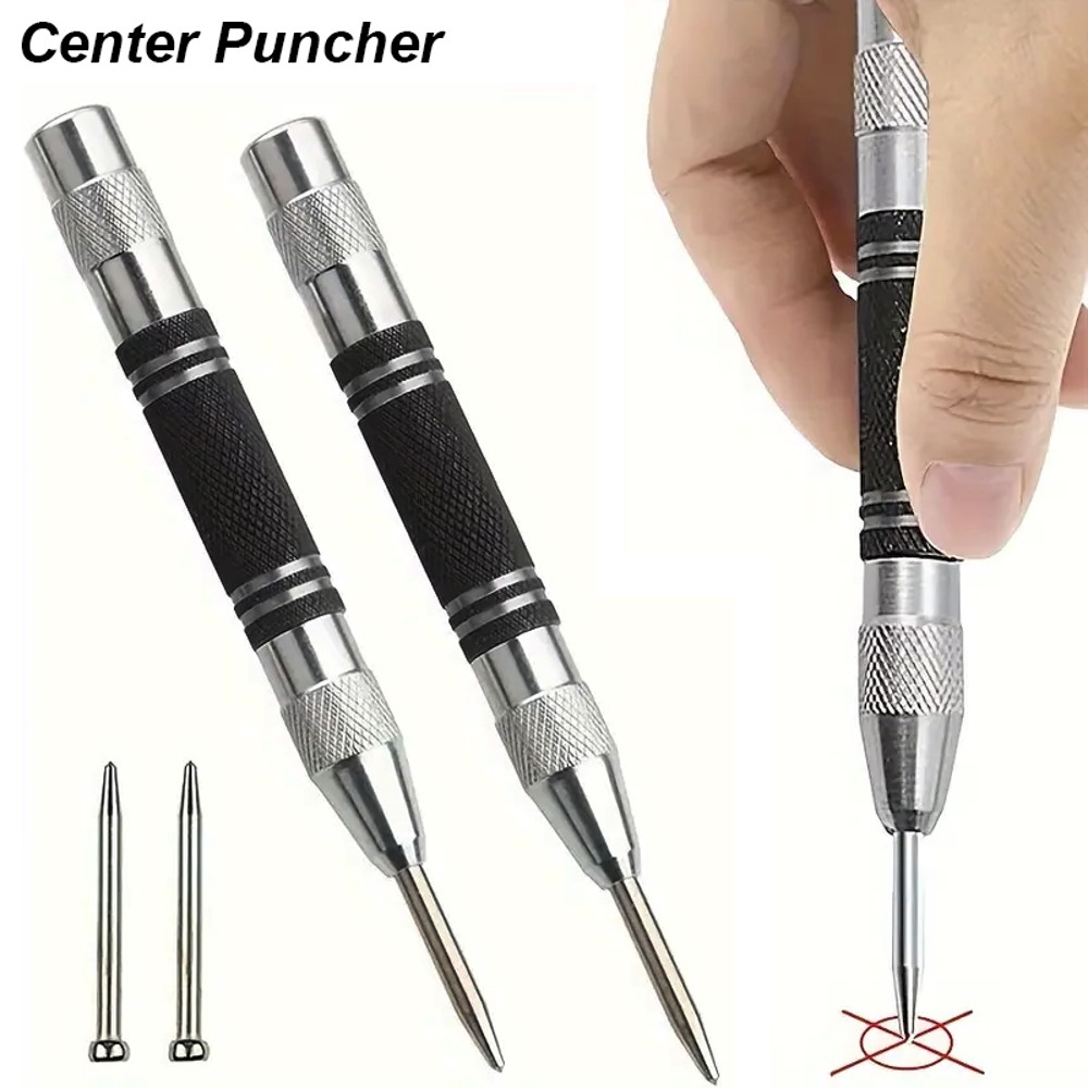 SpringLoaded Center Punch Tool Precision Hole Marker For Metal Wood  Steel 0