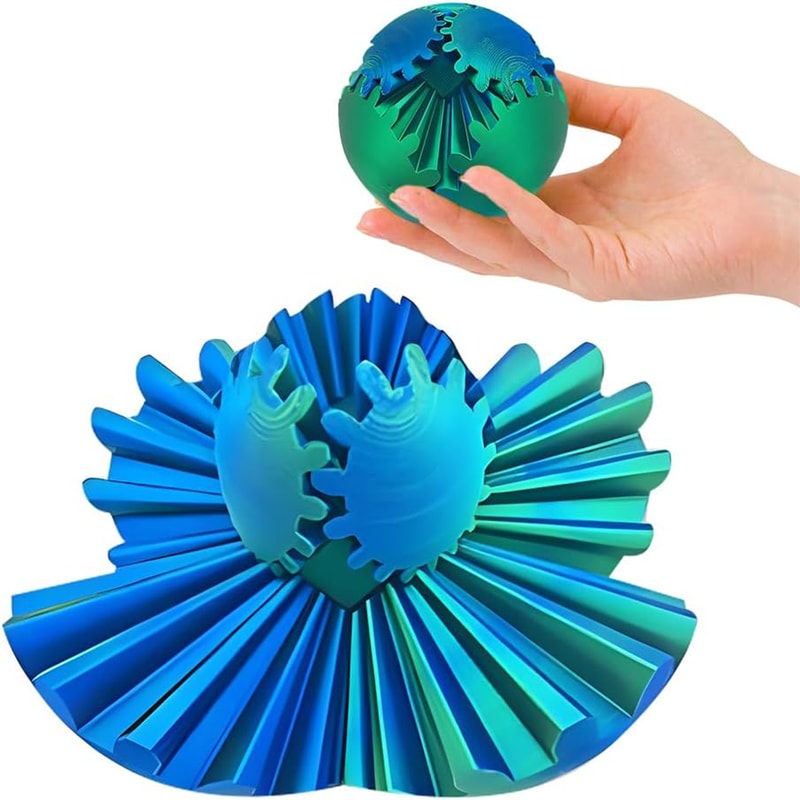 Gear Ball 3D Printed Fidget Toy Spin Ball Stress Relief Desk Toy For Adults Kids 6