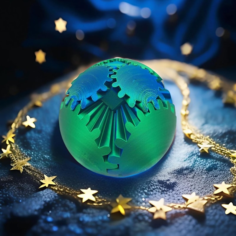 Gear Ball 3D Printed Fidget Toy Spin Ball Stress Relief Desk Toy For Adults Kids 0